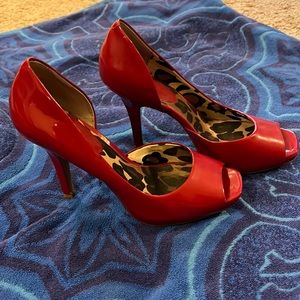 Jessica Simpson, Red Patent Josette Peep toe Stilleto
